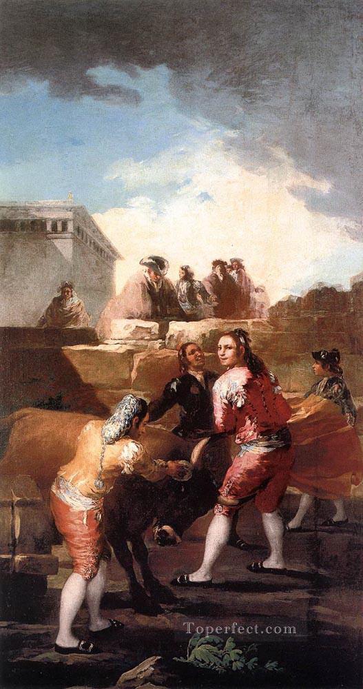 Fight with a Young Bull Francisco de Goya Oil Paintings